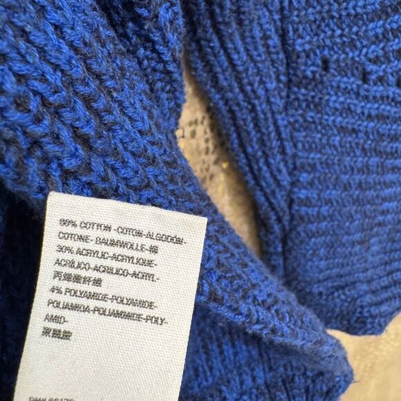 Free People High Hopes Blue Black Chunky Knit Sweater Cardigan XS - Picture 4 of 7